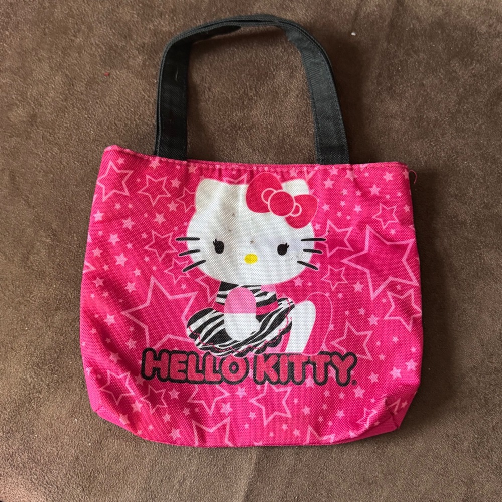 Sanrio‎ Hello Kitty Pink Star Zebra Print Mini Tote Bag Kids Small Handbag
